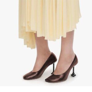 Maiyang Brown Square Toe Chic Pumps Slip On Classic High Heels Working Business